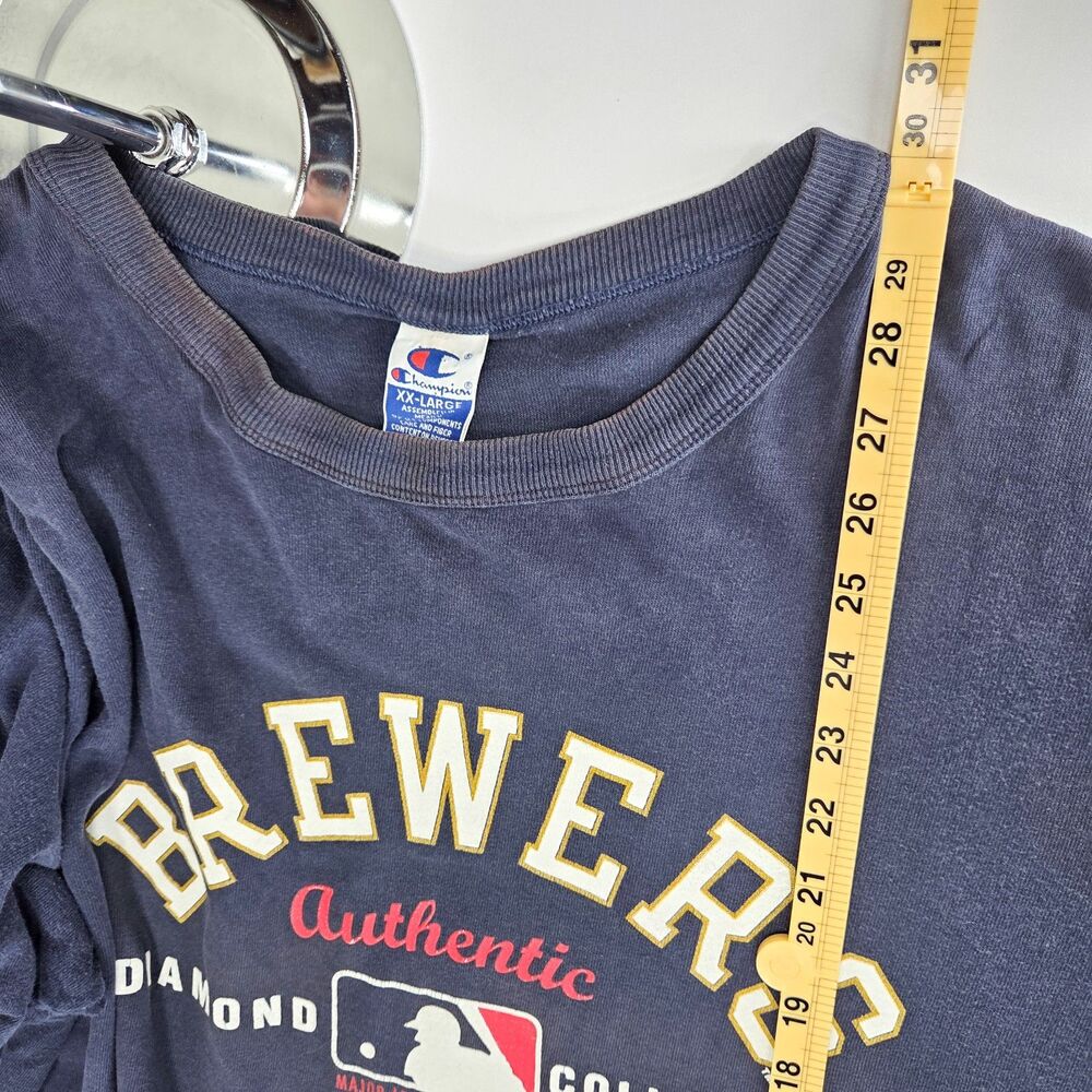 Vintage 90s Champion Diamond Collection Milwaukee Brewers Shirt Sz XXL - Picture 7 of 7